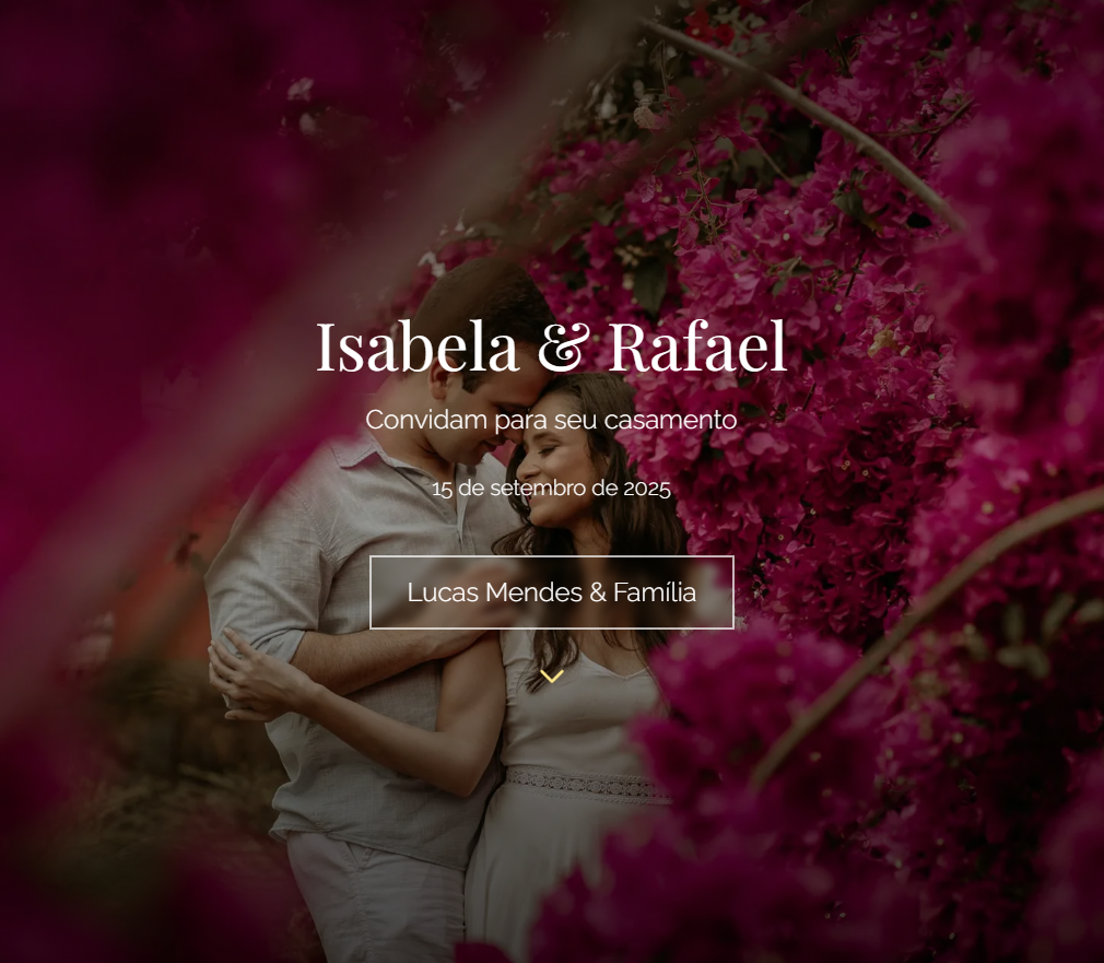 Exemplo de site de casamento digital